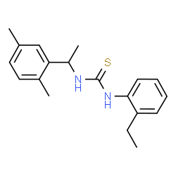 ChemSpider 2D Image | 1-[1-(2,5-Dimethylphenyl)ethyl]-3-(2-ethylphenyl)thiourea | C19H24N2S