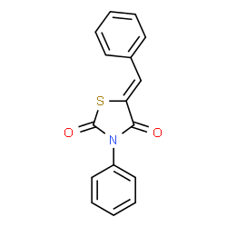 ChemSpider 2D Image | 5-Benzylidene-3-phenyl-thiazolidine-2,4-dione | C16H11NO2S