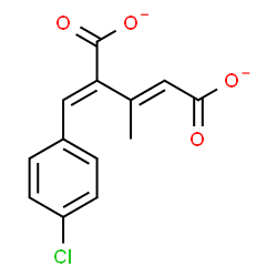 ChemSpider 2D Image | (2E,4E)-4-(4-Chlorobenzylidene)-3-methyl-2-pentenedioate | C13H9ClO4