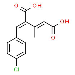 ChemSpider 2D Image | (2E,4E)-4-(4-Chlorobenzylidene)-3-methyl-2-pentenedioic acid | C13H11ClO4