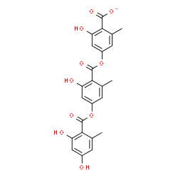 ChemSpider 2D Image | 4-({4-[(2,4-Dihydroxy-6-methylbenzoyl)oxy]-2-hydroxy-6-methylbenzoyl}oxy)-2-hydroxy-6-methylbenzoate | C24H19O10