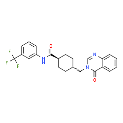 ChemSpider 2D Image | trans-4-[(4-Oxo-3(4H)-quinazolinyl)methyl]-N-[3-(trifluoromethyl)phenyl]cyclohexanecarboxamide | C23H22F3N3O2