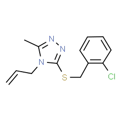 ChemSpider 2D Image | 4-Allyl-3-[(2-chlorobenzyl)sulfanyl]-5-methyl-4H-1,2,4-triazole | C13H14ClN3S