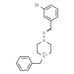 ChemSpider 2D Image | 1-Benzyl-4-[(3-bromobenzylidene)amino]piperazin-1-ium | C18H21BrN3