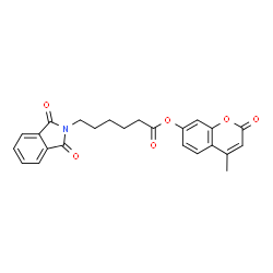 ChemSpider 2D Image | 6-(1,3-dioxo-2-isoindolyl)hexanoic acid (4-methyl-2-oxo-1-benzopyran-7-yl) ester | C24H21NO6