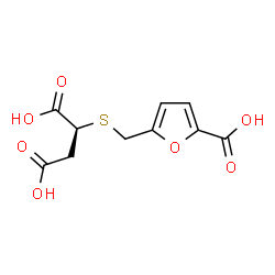 ChemSpider 2D Image | (2S)-2-{[(5-Carboxy-2-furyl)methyl]sulfanyl}succinic acid | C10H10O7S