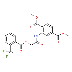 ChemSpider 2D Image | Dimethyl 2-[({[2-(trifluoromethyl)benzoyl]oxy}acetyl)amino]terephthalate | C20H16F3NO7