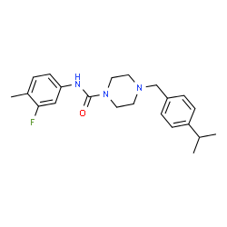 ChemSpider 2D Image | N-(3-Fluoro-4-methylphenyl)-4-(4-isopropylbenzyl)-1-piperazinecarboxamide | C22H28FN3O