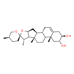 ChemSpider 2D Image | (2alpha,3beta,9xi,17xi,25R)-Spirost-5-en-2,3-diol | C27H42O4