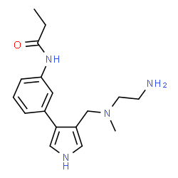 ChemSpider 2D Image | N-[3-(4-{[(2-Aminoethyl)(methyl)amino]methyl}-1H-pyrrol-3-yl)phenyl]propanamide | C17H24N4O