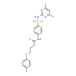ChemSpider 2D Image | N-{4-[(4,6-Dimethyl-2-pyrimidinyl)sulfamoyl]phenyl}-4-(4-methylphenoxy)butanamide | C23H26N4O4S