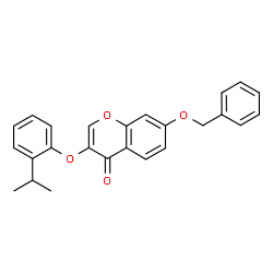 ChemSpider 2D Image | 7-(Benzyloxy)-3-(2-isopropylphenoxy)-4H-chromen-4-one | C25H22O4