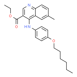 ChemSpider 2D Image | Ethyl 4-{[4-(hexyloxy)phenyl]amino}-6-methyl-3-quinolinecarboxylate | C25H30N2O3