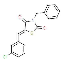 ChemSpider 2D Image | (5Z)-3-Benzyl-5-(3-chlorobenzylidene)-1,3-thiazolidine-2,4-dione | C17H12ClNO2S