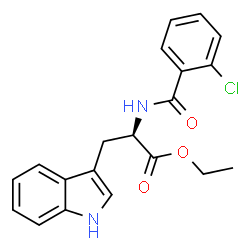 ChemSpider 2D Image | Ethyl N-(2-chlorobenzoyl)-D-tryptophanate | C20H19ClN2O3