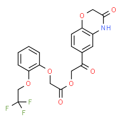 ChemSpider 2D Image | 2-Oxo-2-(3-oxo-3,4-dihydro-2H-1,4-benzoxazin-6-yl)ethyl [2-(2,2,2-trifluoroethoxy)phenoxy]acetate | C20H16F3NO7
