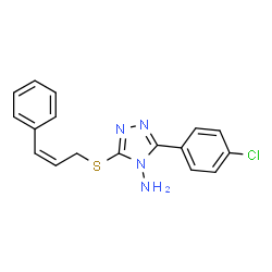 ChemSpider 2D Image | 3-(4-Chlorophenyl)-5-{[(2Z)-3-phenyl-2-propen-1-yl]sulfanyl}-4H-1,2,4-triazol-4-amine | C17H15ClN4S