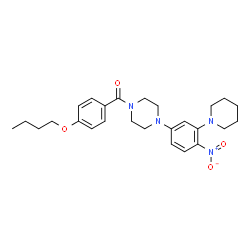 ChemSpider 2D Image | (4-Butoxyphenyl){4-[4-nitro-3-(1-piperidinyl)phenyl]-1-piperazinyl}methanone | C26H34N4O4