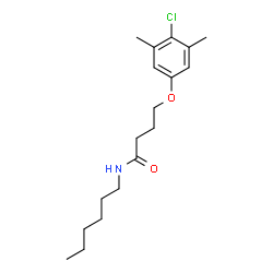 ChemSpider 2D Image | 4-(4-Chloro-3,5-dimethylphenoxy)-N-hexylbutanamide | C18H28ClNO2