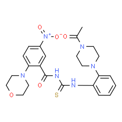 ChemSpider 2D Image | N-{[2-(4-Acetyl-1-piperazinyl)phenyl]carbamothioyl}-2-(4-morpholinyl)-5-nitrobenzamide | C24H28N6O5S