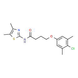 ChemSpider 2D Image | 4-(4-Chloro-3,5-dimethylphenoxy)-N-(4,5-dimethyl-1,3-thiazol-2-yl)butanamide | C17H21ClN2O2S