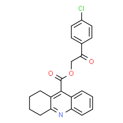 ChemSpider 2D Image | 2-(4-Chlorophenyl)-2-oxoethyl 1,2,3,4-tetrahydro-9-acridinecarboxylate | C22H18ClNO3