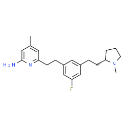 ChemSpider 2D Image | 6-[2-(3-Fluoro-5-{2-[(2R)-1-methyl-2-pyrrolidinyl]ethyl}phenyl)ethyl]-4-methyl-2-pyridinamine | C21H28FN3