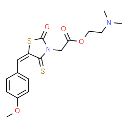 ChemSpider 2D Image | 2-(Dimethylamino)ethyl [(5E)-5-(4-methoxybenzylidene)-2-oxo-4-thioxo-1,3-thiazolidin-3-yl]acetate | C17H20N2O4S2