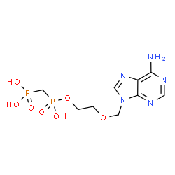 ChemSpider 2D Image | {[{2-[(6-Amino-9H-purin-9-yl)methoxy]ethoxy}(hydroxy)phosphoryl]methyl}phosphonic acid | C9H15N5O7P2