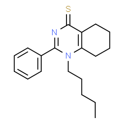 ChemSpider 2D Image | 1-Pentyl-2-phenyl-5,6,7,8-tetrahydro-4(1H)-quinazolinethione | C19H24N2S