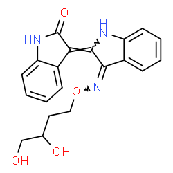 ChemSpider 2D Image | (3Z)-3-{(3Z)-3-[(3,4-Dihydroxybutoxy)imino]-1,3-dihydro-2H-indol-2-ylidene}-1,3-dihydro-2H-indol-2-one | C20H19N3O4