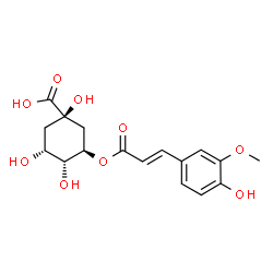 ChemSpider 2D Image | (1R,3R,4R,5R)-1,3,4-Trihydroxy-5-{[(2E)-3-(4-hydroxy-3-methoxyphenyl)-2-propenoyl]oxy}cyclohexanecarboxylic acid | C17H20O9