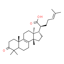 ChemSpider 2D Image | (5xi,13alpha,14beta,17alpha,20S)-3-Oxolanosta-8,24-dien-21-oic acid | C30H46O3