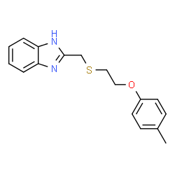 ChemSpider 2D Image | 2-({[2-(4-Methylphenoxy)ethyl]sulfanyl}methyl)-1H-benzimidazole | C17H18N2OS