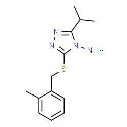 ChemSpider 2D Image | 3-Isopropyl-5-[(2-methylbenzyl)sulfanyl]-4H-1,2,4-triazol-4-amine | C13H18N4S