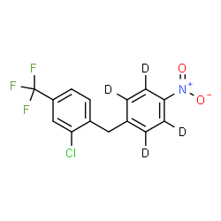 ChemSpider 2D Image | 2-Chloro-1-{[4-nitro(~2~H_4_)phenyl]methyl}-4-(trifluoromethyl)benzene | C14H5D4ClF3NO2