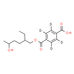 ChemSpider 2D Image | 4-{[(2-Ethyl-5-hydroxyhexyl)oxy]carbonyl}(~2~H_4_)benzoic acid | C16H18D4O5
