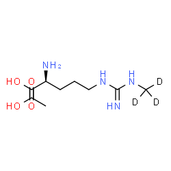 ChemSpider 2D Image | N~5~-[N-(~2~H_3_)Methylcarbamimidoyl]-L-ornithine acetate (1:1) | C9H17D3N4O4
