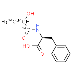 ChemSpider 2D Image | N-[2-Hydroxy(~13~C_3_)propanoyl]-L-phenylalanine | C913C3H15NO4