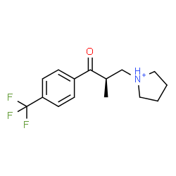 ChemSpider 2D Image | 1-{(2R)-2-Methyl-3-oxo-3-[4-(trifluoromethyl)phenyl]propyl}pyrrolidinium | C15H19F3NO