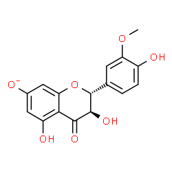 ChemSpider 2D Image | (2R,3R)-3,5-Dihydroxy-2-(4-hydroxy-3-methoxyphenyl)-4-oxo-7-chromanolate | C16H13O7