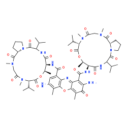 ChemSpider 2D Image | 2,7-Diamino-N,N'-bis[(6S,9R,10S,18aS)-6,13-diisopropyl-2,5,9-trimethyl-1,4,7,11,14-pentaoxohexadecahydro-1H-pyrrolo[2,1-i][1,4,7,10,13]oxatetraazacyclohexadecin-10-yl]-4,6-dimethyl-3-oxo-3H-phenoxazin
e-1,9-dicarboxamide | C62H87N13O16