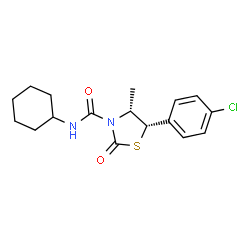 ChemSpider 2D Image | (4R,5S)-5-(4-Chlorophenyl)-N-cyclohexyl-4-methyl-2-oxo-1,3-thiazolidine-3-carboxamide | C17H21ClN2O2S