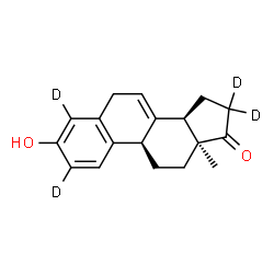 ChemSpider 2D Image | (9beta,14beta)-3-Hydroxy(2,4,16,16-~2~H_4_)estra-1,3,5(10),7-tetraen-17-one | C18H16D4O2