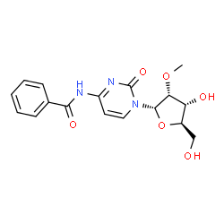 ChemSpider 2D Image | 4-(Benzoylamino)-1-(2-O-methyl-alpha-D-ribofuranosyl)-2(1H)-pyrimidinone | C17H19N3O6