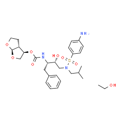 ChemSpider 2D Image | (3R,3aR,6aR)-Hexahydrofuro[2,3-b]furan-3-yl [(2S,3R)-4-{[(4-aminophenyl)sulfonyl](isobutyl)amino}-3-hydroxy-1-phenyl-2-butanyl]carbamate - ethanol (1:1) | C29H43N3O8S