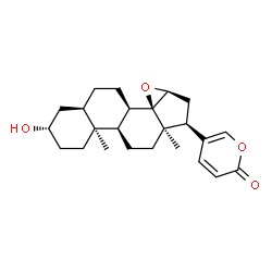 ChemSpider 2D Image | (3beta,5beta,9beta,14alpha,15alpha,17alpha)-3-Hydroxy-14,15-epoxybufa-20,22-dienolide | C24H32O4