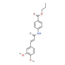 ChemSpider 2D Image | Propyl 4-{[(2E)-3-(3,4-dimethoxyphenyl)-2-propenoyl]amino}benzoate | C21H23NO5