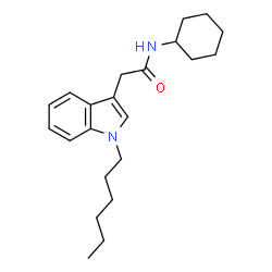 ChemSpider 2D Image | N-Cyclohexyl-2-(1-hexyl-1H-indol-3-yl)acetamide | C22H32N2O