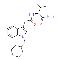 ChemSpider 2D Image | N~2~-{[1-(Cyclohexylmethyl)-1H-indol-3-yl]acetyl}-L-valinamide | C22H31N3O2